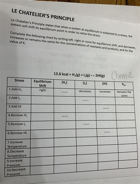 [Solved] Le Chatelier's Principle states that when a system at ...