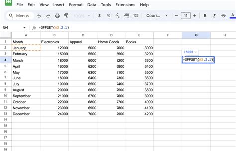 Image result for Google Sheets Offset Function