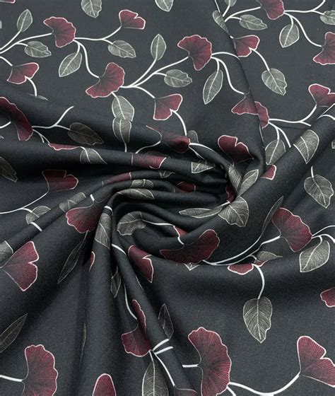 Noir Petal Printed Anti Wrinke Cotton Fabric for Men's Shirts & Kurta ...