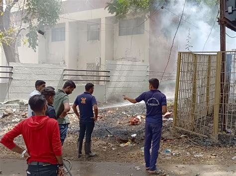 A sudden fire broke out in a power transformer outside the circuit ...