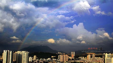 超美！广西桂林雨后惊现双彩虹-图片频道