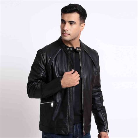 Buy Leather Jackets for Men - Black Bomber Jackets online | SaintG ...