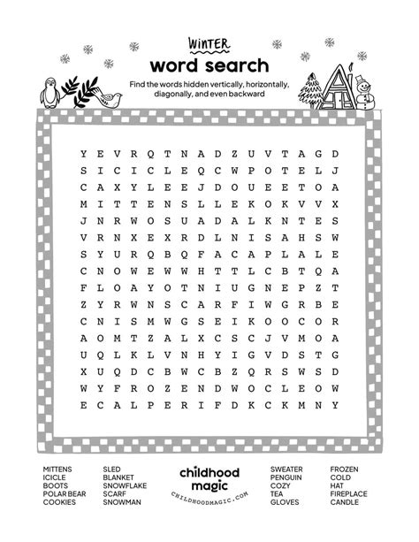 Winter Holiday Word Search Printable Free | FREE Printable