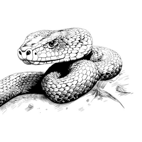 Premium Vector | Hand drawn sketch eastern diamondback rattlesnake ...