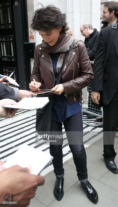 Juliette Binoche seen at BBC Radio 2 on March 31, 2014 in London ...