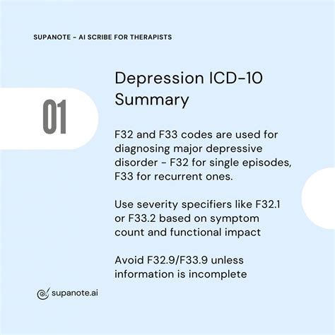 Depression ICD-10 Code & Diagnostic Criteria
