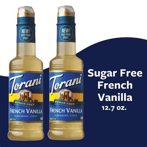 Torani Sugar Free French Vanilla Syrup, Zero Calorie Coffee Syrup, 12.7 ...