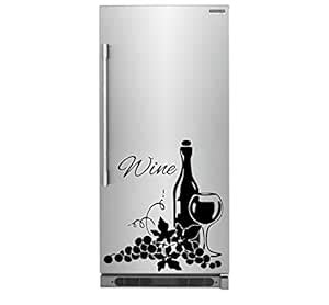 Sticker Yard Wine Bottle Glass Decor Kitchen Fridge Sticker & Decal ...