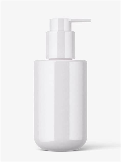Glossy pump dispenser bottle mockup - Mockups Design