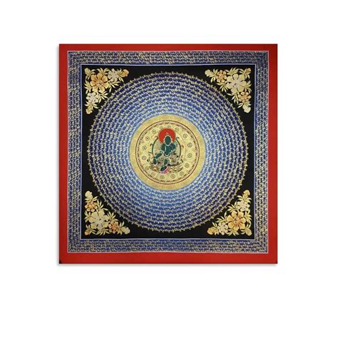Buy Green Tara Mantra Mandala Thangka Buddhism Bodhisattva Meditation ...