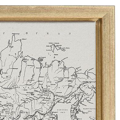 Sylvie Black and White Modern Retro World Map Framed Canvas Set by The ...