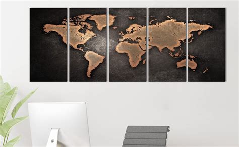 PAPER PLANE DESIGN Multiple Frames Split Vintage World Map Wall Art for ...
