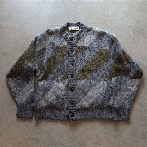"Grey Color Base Cable Knitting Cardigan" | NER ネル 下北沢 古着屋 vintage junk ...