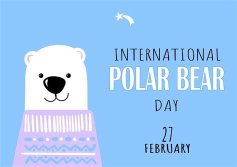 International Polar Bear Day vector. Big polar bear icon vector ...