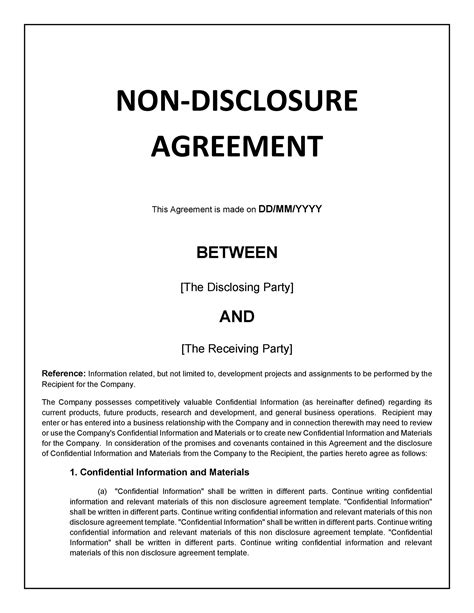 Forms Non Disclosure Agreement FREE 8+ Sample Non Disclosure Agreement