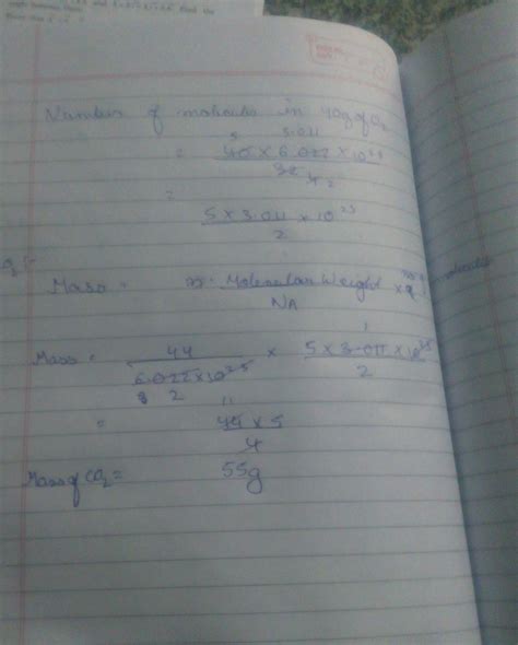 What is the mass of co2 which contains the same Number of molecules as ...