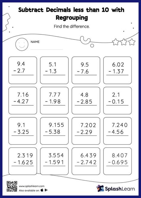 Image result for 5th Grade Math Subtraction Worksheets
