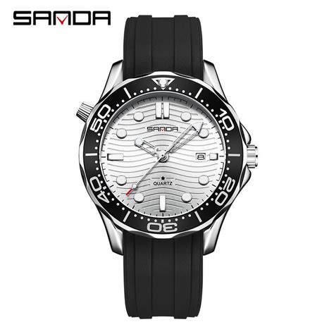 SANDA Men’s Silicone Quartz Watch – Casual Analog Wristwatch with Cale ...