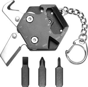HASTHIP Multitool Card Keychain, 14-in-1 Foldable Mini Portable Pocket ...