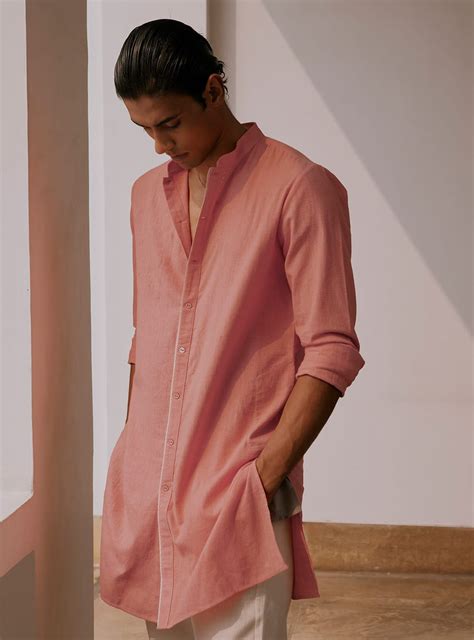 Buy Kamal Cotton Kurta | Occasion Pink Cotton Short Length Kurta for ...