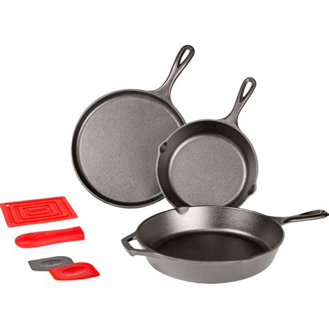 Lodge Cast Iron Essential Skillet 7 Pc. Set | Cookware | Household ...