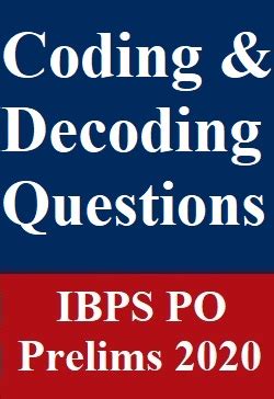 Coding and Decoding Questions PDF for IBPS PO Prelims Exams