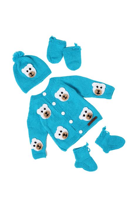 Teddy’s Hug Sweater Set - Blue – The Original Knit