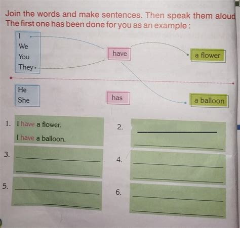 Join the words and make sentences. Then speak them aloud The first one ...