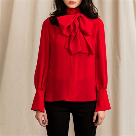 Bow Tie Blouse Orange at Joseph Cornwall blog