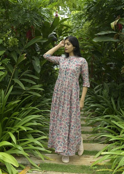 Tusok Women Cotton Floral Printed Gown
