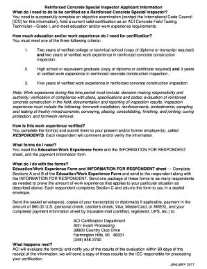 Fillable Online Reinforced Concrete Special Inspector Applicant ...