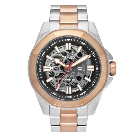 TIMEX Stainless Steel Men Black Round Dial Analog Automatic Watch ...