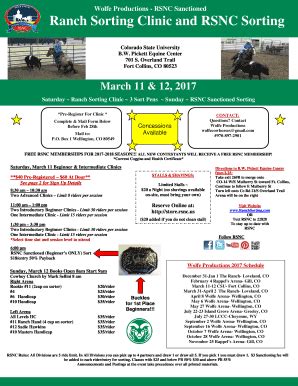 Fillable Online Ranch Sorting Clinic and RSNC Sorting Fax Email Print ...