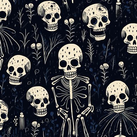 The chilling aesthetics of the scary skeleton design pattern | Premium ...