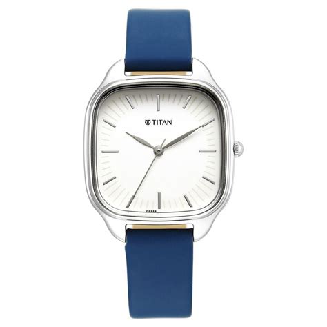Buy Online Titan Workwear Quartz Analog Beige Dial Blue Leather Strap ...