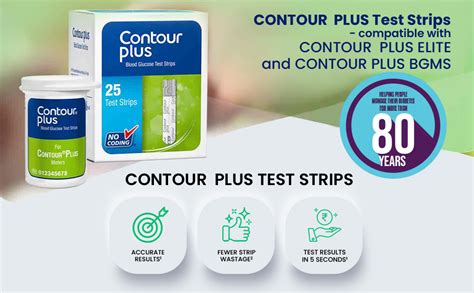 Contour Plus Blood Glucose Test Strip (25 Strips) | Contour Plus ...