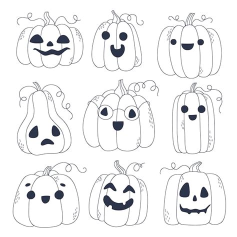 Hand drawn pumpkin outline illustration | Free Vector