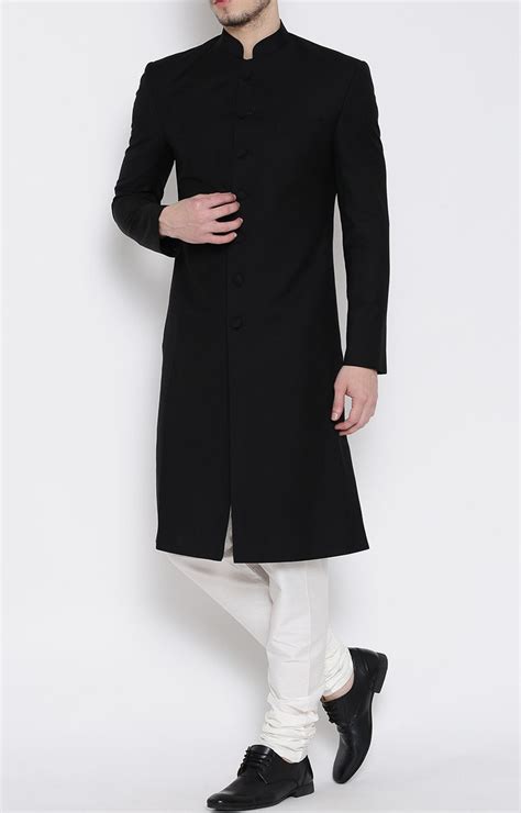 Buy Ethnic Black Wedding Sherwani Classic Groom and Groomsmen Outfits ...