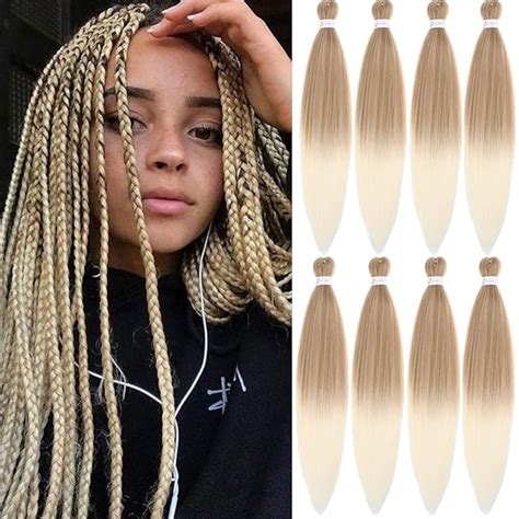 Buy Leeven 8 Packs Pre Stretched Braiding Hair 26 Inch Yaki Texture ...