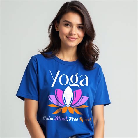 Calm Mind Free Spirit- Royal Blue Round Neck Yoga T-shirt – GeekOTee