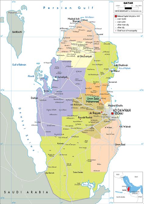 Qatar Map (Political) - Worldometer