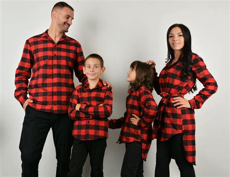 Red Plaid shirts Mom, Dad, and Kid ️ Create picture-perfect moments ...
