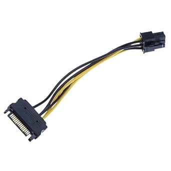 FLAWISH 15 pin SATA Power to 6 pin PCI-E PCI Express Graphics Adapter ...