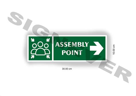 Buy SIGN EVER Assembly Point Sign Sticker For School College Office ...