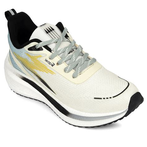 Buy Leap7x Mustard Sports Lacing Running Shoes For Men