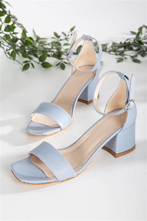 Blue Low Heels, Blue Block Heels, Blue Bridal Heels, Blue Open Toe ...