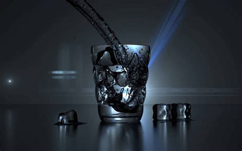 Glass Of Water And Some Ice Cubes Mac Wallpaper Download | AllMacWallpaper