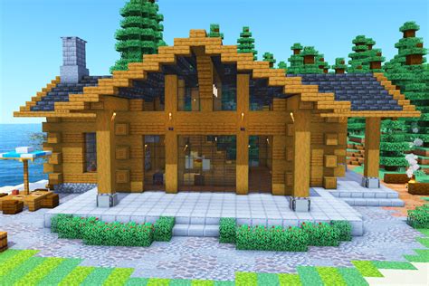 Image result for Log Cabin Minecraft Tutorial