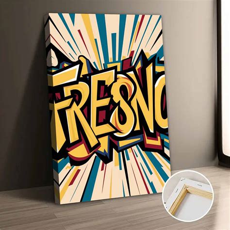 Fresno City Wall Art Canvas Print - Modern Aesthetic Home Decoration ...