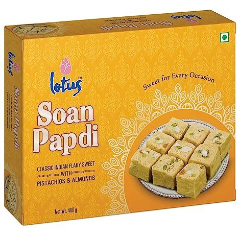 Lotus Soan Papdi 400g, Indian Sweet, Preservative Free, Fresh Sweets ...